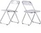 ISL Furnishings The Lux Modern Acrylic-Like Folding Chair 2, Transparent/Silver